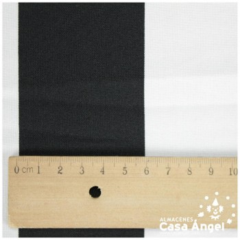 TELA STRETCH LISTAS EN NEGRO DE BLANCO 150cm