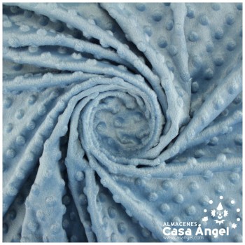 CORALINA CELESTE CON TOPO EN RELIEVE SERIE MINKY 150cm