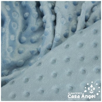 CORALINA CELESTE CON TOPO EN RELIEVE SERIE MINKY 150cm