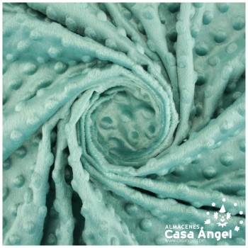 CORALINA VERDE MENTA CON TOPO EN RELIEVE SERIE MINKY 150cm