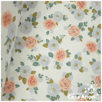 VIYELA ESTAMPADA DE ROSAS SERIE MITSURIN DE ROSAS 150cm