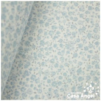 VIYELA ESTAMPADA DE FLORES SERIE MITSURIN CIELO 150cm