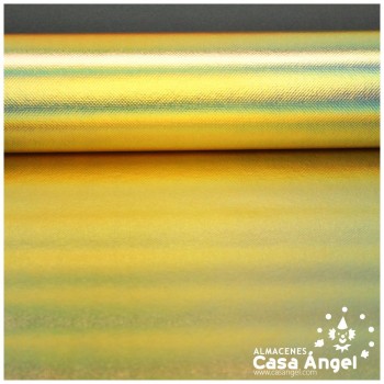 TNT PLASTIFICADO FOIL ORO HOLOGRAMA 100cm