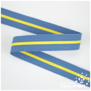 CINTA DE BANDERA DE PAÍSES FRANJAS AZUL Y AMARILLO15cm