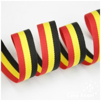 CINTA DE BANDERA DE PAÍSES FRANJAS ROJO AMARILLO NEGRO 15cm