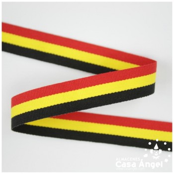 CINTA DE BANDERA DE PAÍSES FRANJAS ROJO AMARILLO NEGRO 15cm