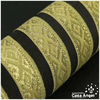 CINTA JACQUARD DE ROMBOS DORADOS