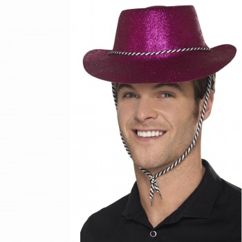 SOMBRERO VAQUERO GLITTER FUCSIA