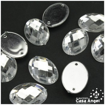 PIEDRAS ACRÍLICAS OVALADAS 14x10mm BOLSA 25uds