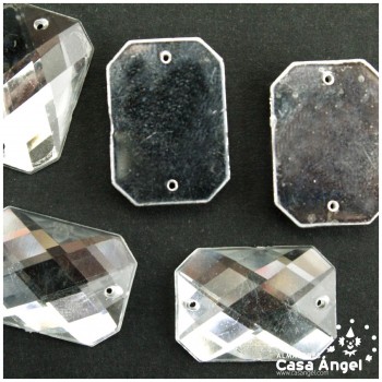 PIEDRA ACRÍLICA OCTOGONAL TRANSPARENTE 21x15mm BOLSA 10uds