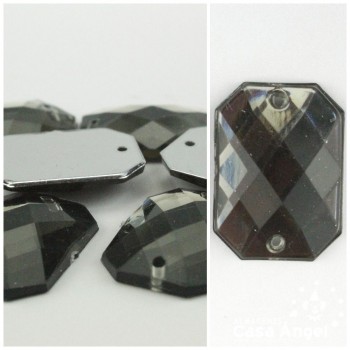 PIEDRAS ACRÍLICAS RECTANGULARES CRISTAL  25x18mm BOLSA 10uds