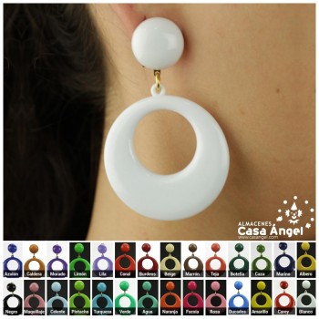 PENDIENTES DE AROS FLAMENCOS ADULTO 60x25mm