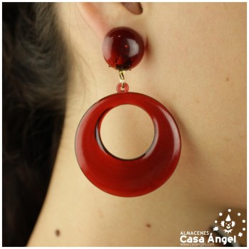 PENDIENTES DE AROS FLAMENCOS ADULTO 60x25mm