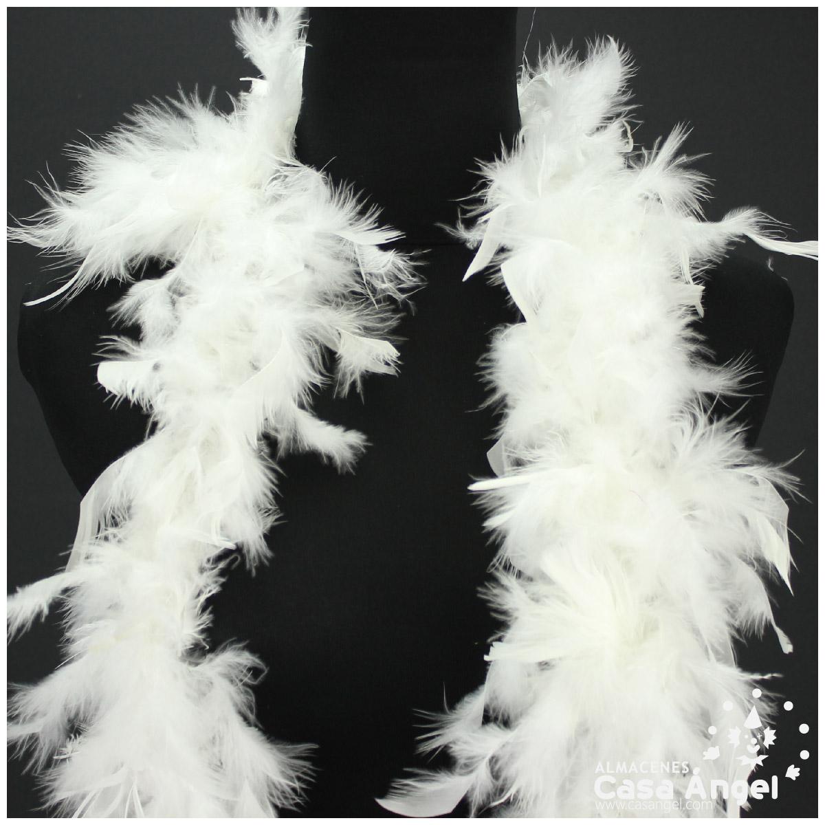 HAYES SPECIALTIES Boa de plumas blancas con oropel plateado, Plateado/Blanco