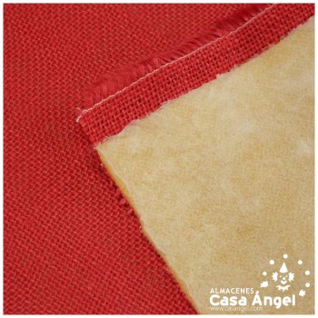 TELA ARPILLERA YUTE ROJA FOAMIZADA 150cm