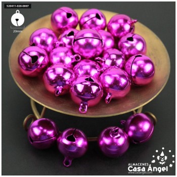 CASCABELES FUCSIA DE LATÓN CON OJAL BOLSA