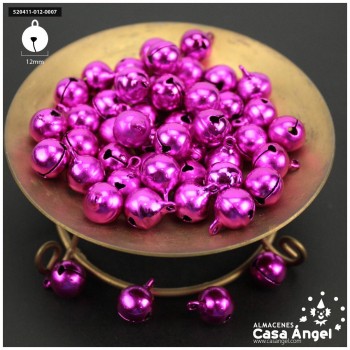 CASCABELES FUCSIA DE LATÓN CON OJAL BOLSA