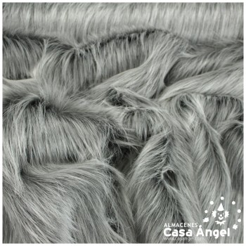 PELO LISO COLOR GRIS Y BLANCO 150cm