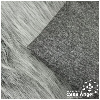 PELO LISO COLOR GRIS Y BLANCO 150cm