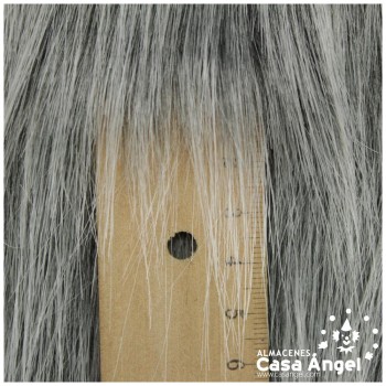 PELO LISO COLOR GRIS Y BLANCO 150cm