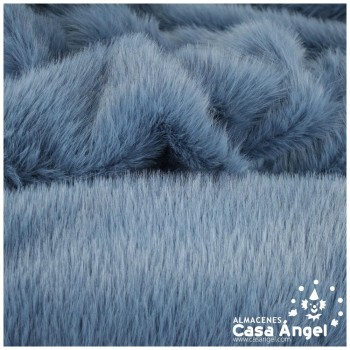 TEJIDO DE PELO LARGO AZUL AZAFATA SERIE SUGAR 150cm