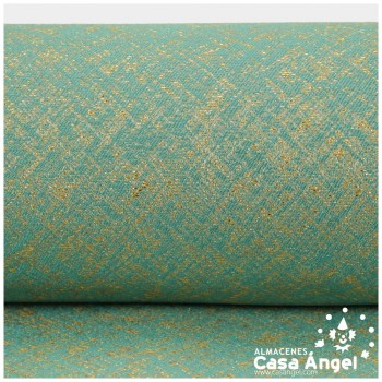 LONA JACQUARD TURQUESA LAMÉ SERIE JERUSALÉN 280cm