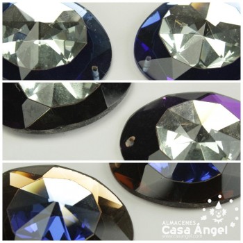 PIEDRAS CRISTAL MORADO CON AGUJEROS 40mm BOLSA 2uds