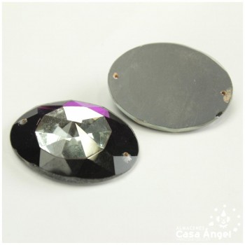 PIEDRAS CRISTAL MORADO CON AGUJEROS 40mm BOLSA 2uds