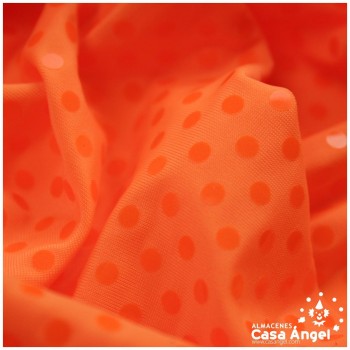 LYCRA NARANJA FLÚOR CON LENTEJUELA FIJA AL TONO SERIE CHUCHES 150cm