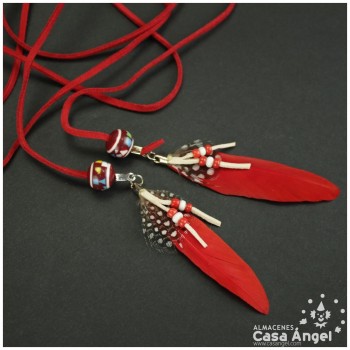 CINTO DE ANTELINA ROJA CON PLUMAS COMBI