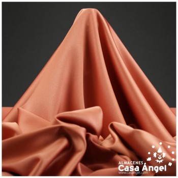 CRESPÓN ELÁSTICO NARANJA TEJA SATINADO SERIE ALMENDRA 150cm