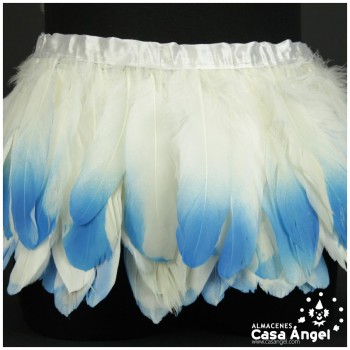 FLECO DE PLUMAS DE OCA PUNTA TINTADA TURQUESA 15cm