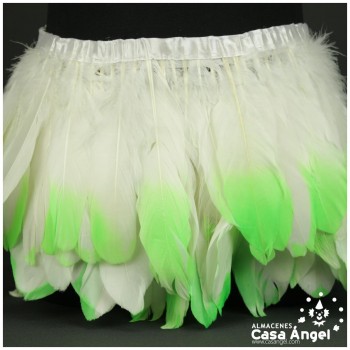 FLECO DE PLUMAS DE OCA PUNTA TINTADA VERDE 15cm