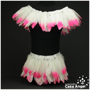 FLECO DE PLUMAS DE OCA PUNTA TINTADA FUCSIA 15cm