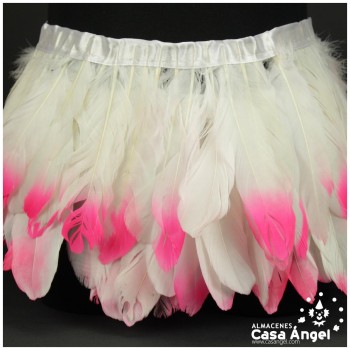 FLECO DE PLUMAS DE OCA PUNTA TINTADA FUCSIA 15cm