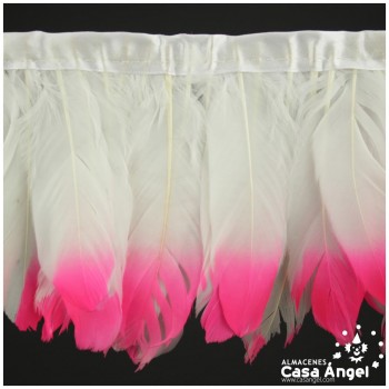 FLECO DE PLUMAS DE OCA PUNTA TINTADA FUCSIA 15cm