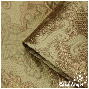 TEJIDO JACQUARD BEIGE BROCADO CON HILOS DORADOS SERIE KASTILA 135cm