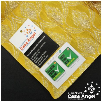 GASA JACQUARD AMARILLO Y ORO SERIE MAHAL 135cm