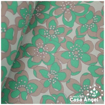 CANUTILLO ESTAMPADO FLORES VERDE AGUA 158cm