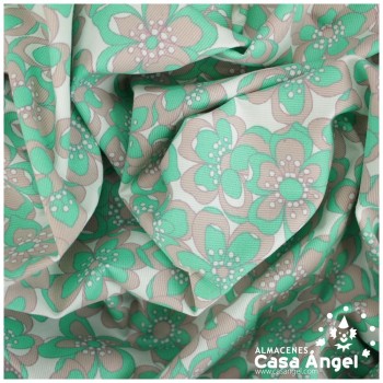 CANUTILLO ESTAMPADO FLORES VERDE AGUA 158cm