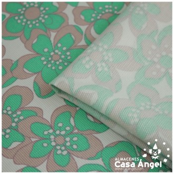 CANUTILLO ESTAMPADO FLORES VERDE AGUA 158cm