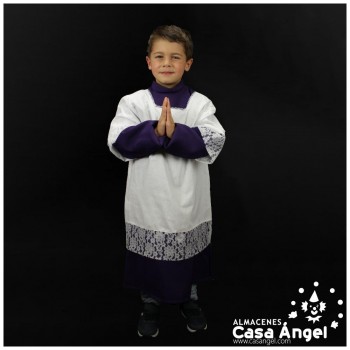 TRAJE DE MONAGUILLO MORADO INFANTIL