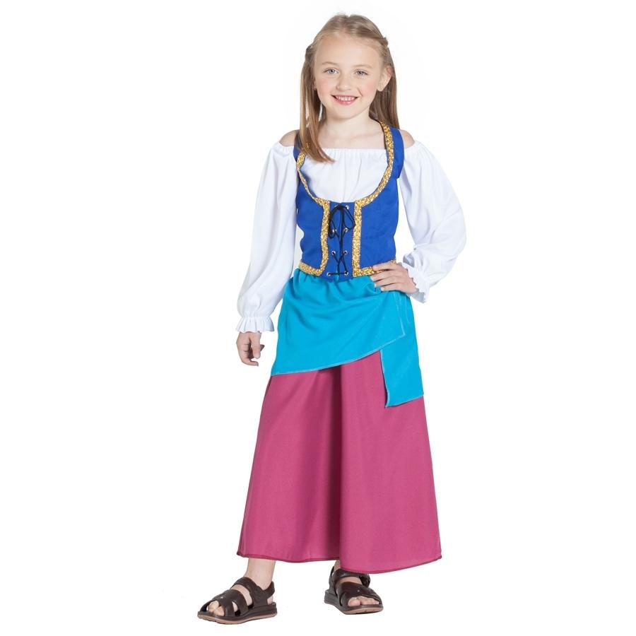 Disfraz medieval mesonera, de niña. Ref. 0001RC