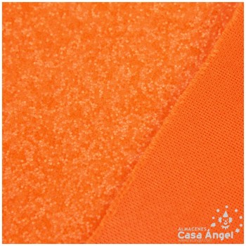 TELA DE PURPURINA NARANJA FLÚOR EXTRA BRILLO 150cm