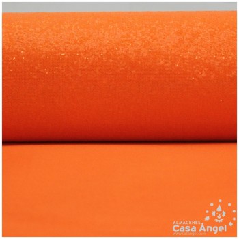 TELA DE PURPURINA NARANJA FLÚOR EXTRA BRILLO 150cm