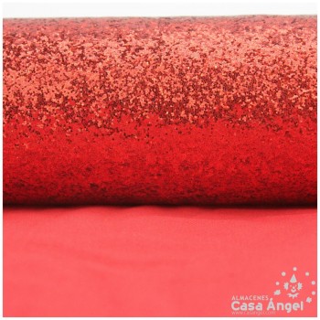 TELA DE PURPURINA ROJO EXTRA BRILLO 150cm