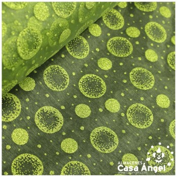 ORGANZA VERDE CON LUNARES GLITTER SERIE TULES DOTS 150cm