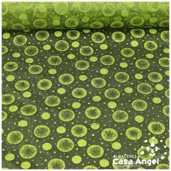 ORGANZA VERDE CON LUNARES GLITTER SERIE TULES DOTS 150cm