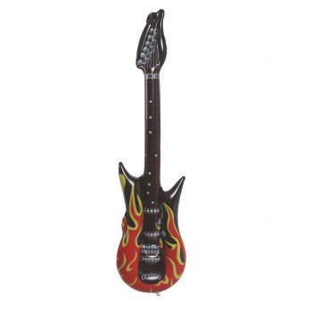 GUITARRA HINCHABLE ROCK CON LLAMAS 90cm