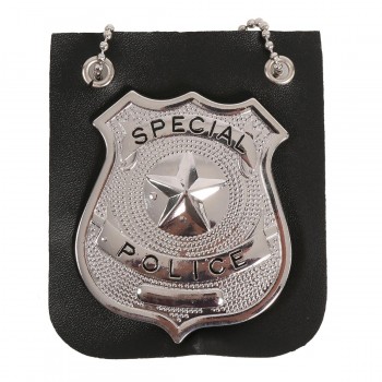 CARTERA CON PLACA DE POLICÍA 15cm